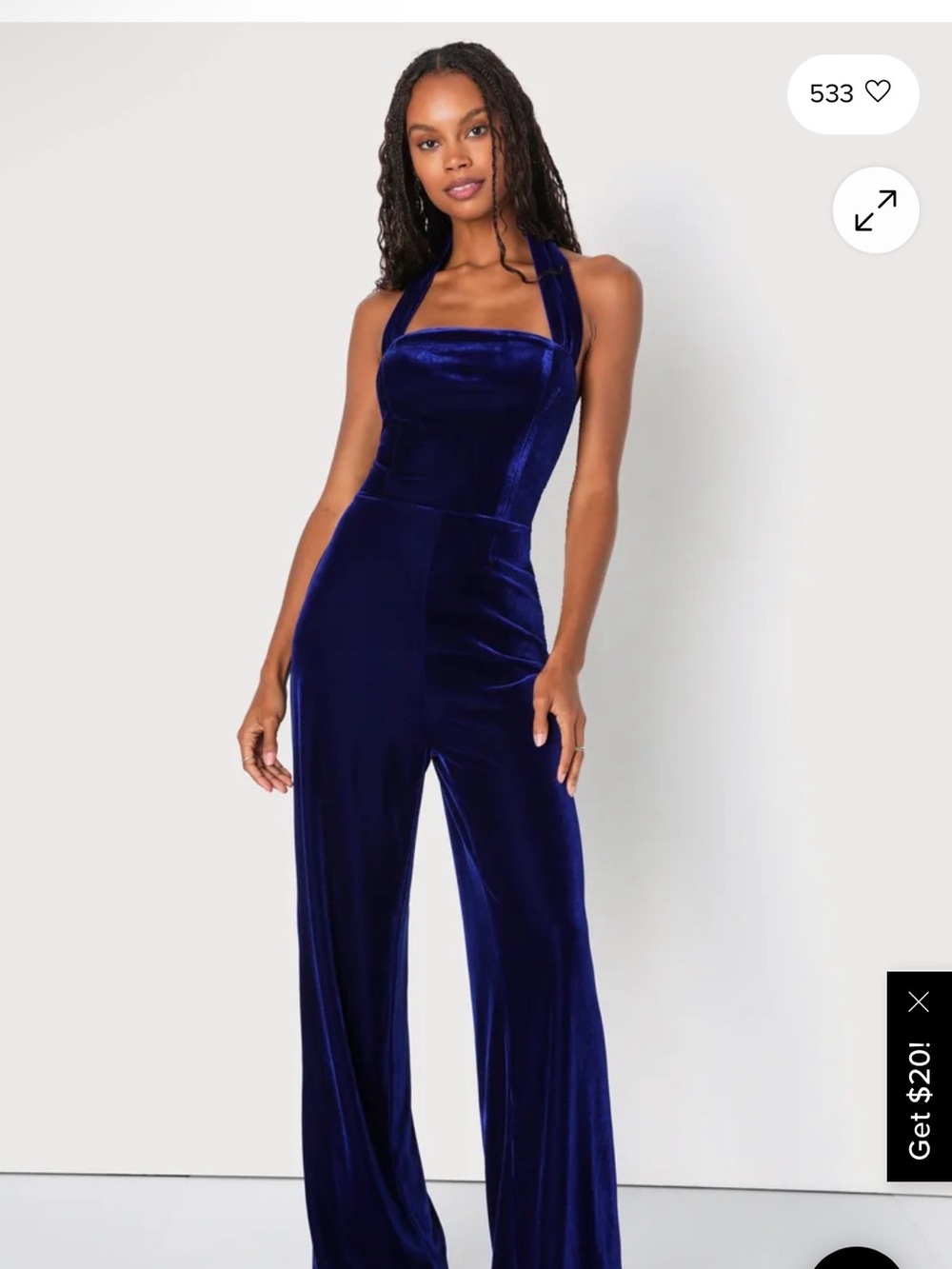 Lulu's Navy Halter Sweetheart Jumpsuit